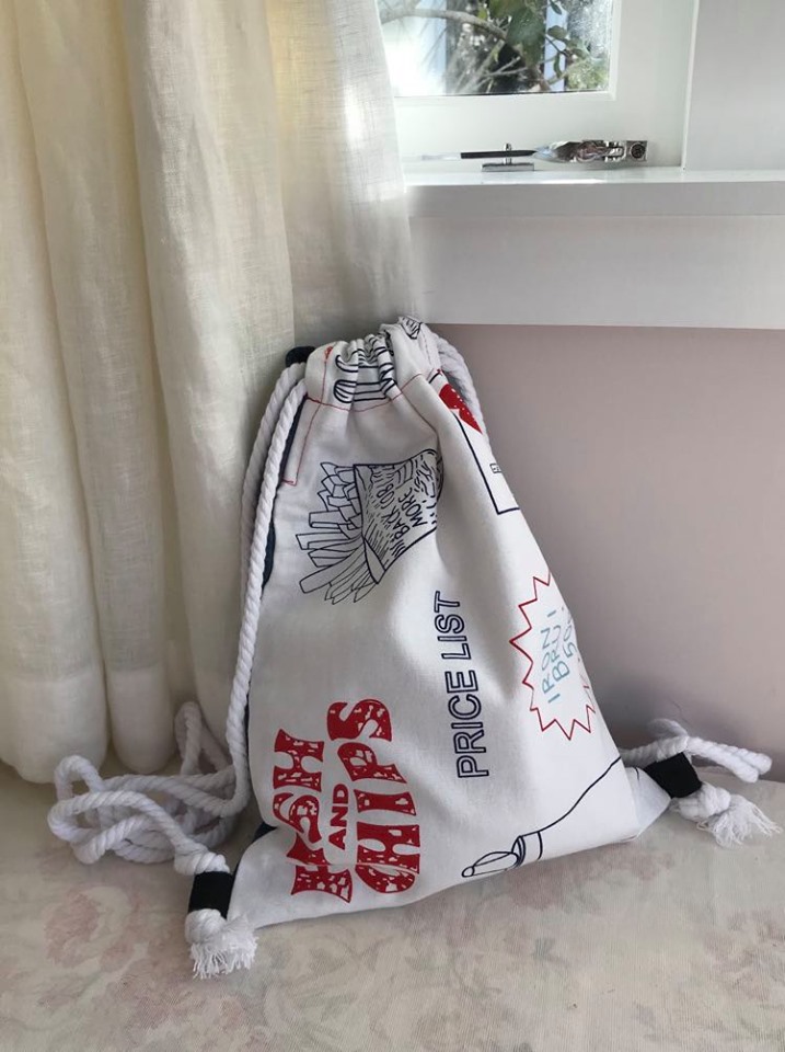 Cotton drill with upholstery blue back -$39