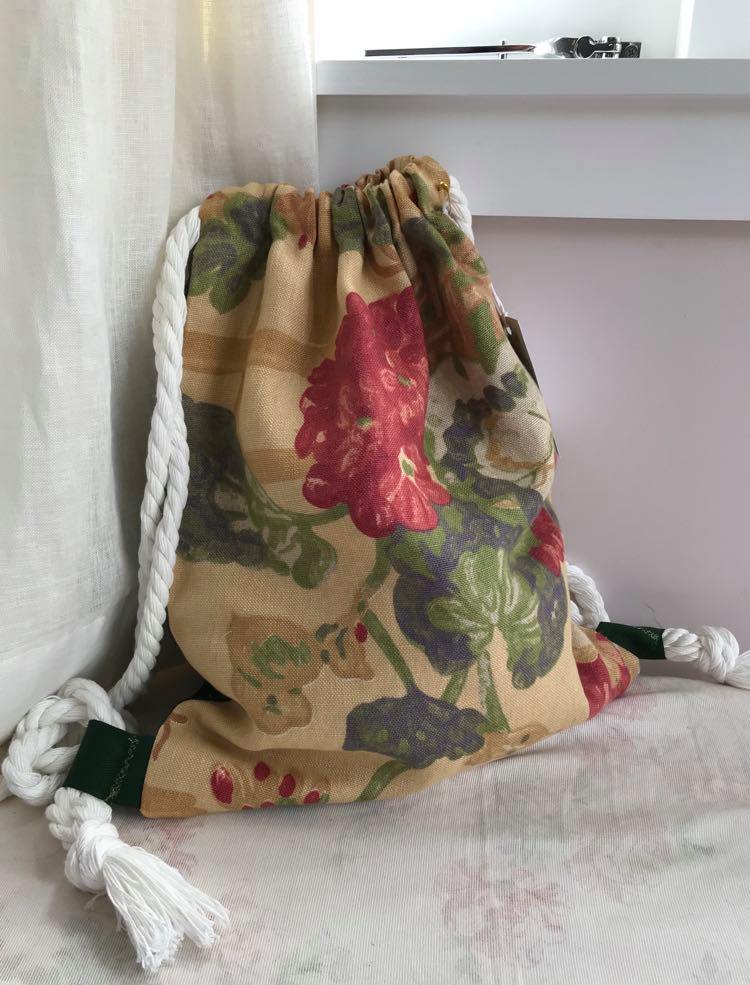 'Washington' Upholstery mustard floral with green back $45